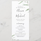 Programme de mariage rustique et verdoyant minimal (Devant)