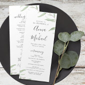 Programme de mariage rustique et verdoyant minimal