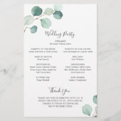 Programme de mariage rustique eucalyptus à verdure (Dos)