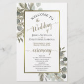 Programme de mariage rustique eucalyptus & pin à b (Devant)