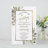 Programme de mariage rustique eucalyptus & pin à b (Debout devant)