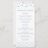 Programme de mariage rustique floral bleu marine (Dos)