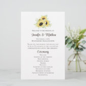 Programme de mariage rustique jaune floral tournes (Debout devant)