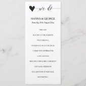 Programme de mariage rustique kraft calligraphie c (Devant)