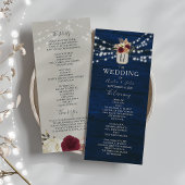 Programme de mariage rustique Navy avec lumières