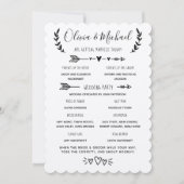 Programme de mariage rustique Ordre des événements (Devant)