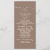 programme de mariage rustique pour arbre et coeur  (Dos)