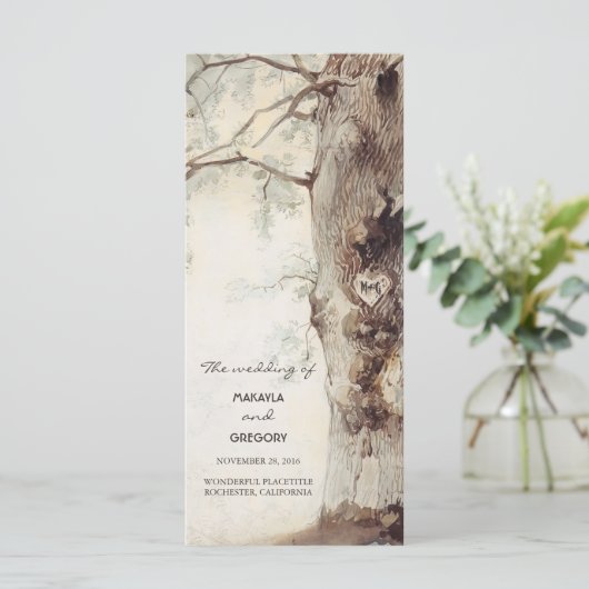 programme de mariage rustique pour arbre et coeur  (Debout devant)