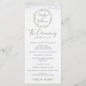 Programme de mariage rustique sur le bois et la co (Devant)