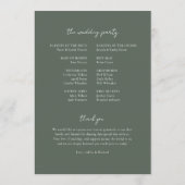 Programme de mariage rustique vert (Dos)