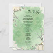 Programme de mariage rustique vert automne citroui (Dos)