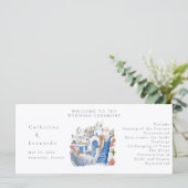 Programme de mariage Santorin bleu et blanc (Debout devant)
