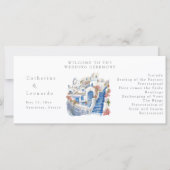 Programme de mariage Santorin bleu et blanc (Devant)
