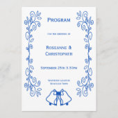 Programme de mariage saphir Bells Scrollwork Desig (Devant)