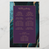 Programme de mariage sarcelle or agate violet Budg (Dos)