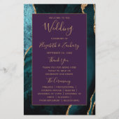 Programme de mariage sarcelle or agate violet Budg (Devant)