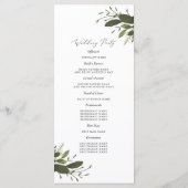 Programme de mariage sauvage et vert (Dos)