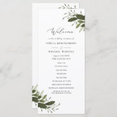 Programme de mariage sauvage et vert (Devant / Derrière)