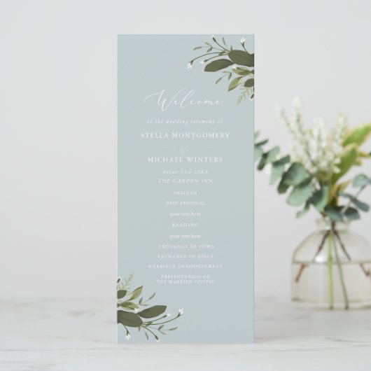 Programme de mariage sauvage et vert (Debout devant)