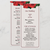 Programme de mariage Several Red Geraniums (Devant / Derrière)