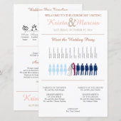 Programme de mariage Silhouettes simple (Devant / Derrière)