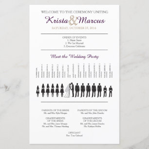 Programme de mariage Silhouettes simple