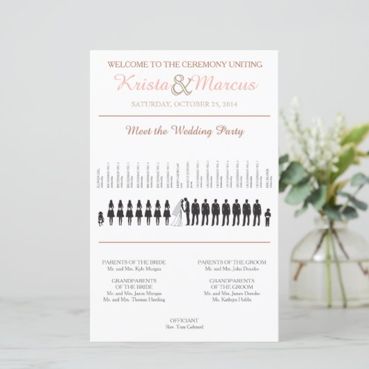 Programme de mariage Silhouettes simple (Debout devant)