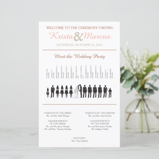 Programme de mariage Silhouettes simple (Debout devant)