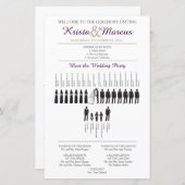 Programme de mariage Silhouettes simple (Devant / Derrière)