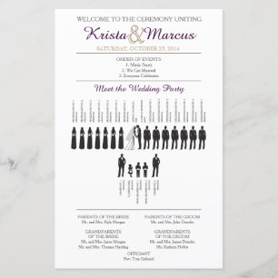 Programme de mariage Silhouettes simple