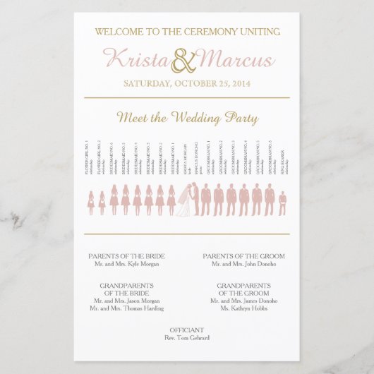 Programme de mariage Silhouettes simple (Devant)