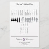 Programme de mariage Silhouettes simple Circulaire (Dos)