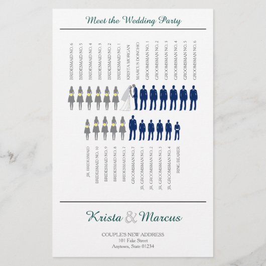 Programme de mariage Silhouettes simple Circulaire (Dos)