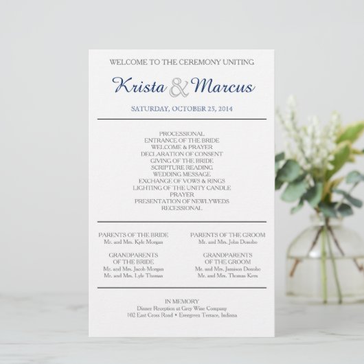 Programme de mariage Silhouettes simple Circulaire (Debout devant)