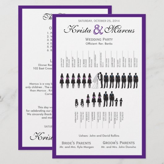 Programme de mariage Silhouettes simple Circulaire (Devant / Derrière)