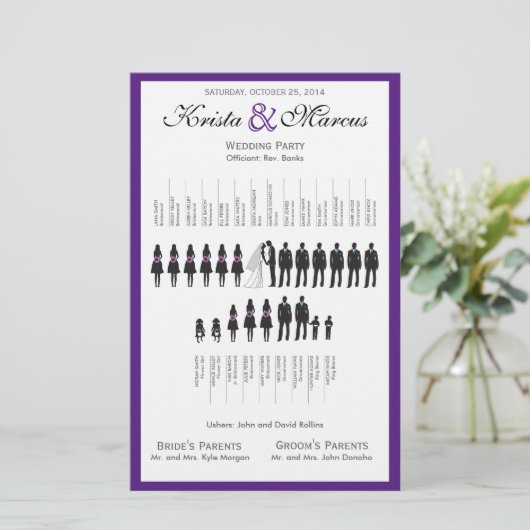 Programme de mariage Silhouettes simple Circulaire (Debout devant)
