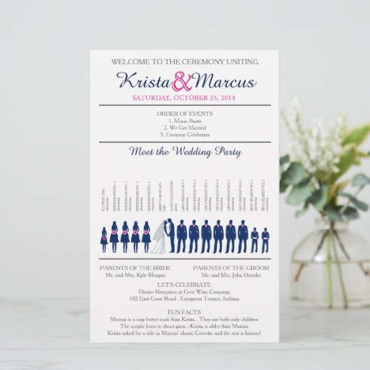 Programme de mariage Silhouettes simple Circulaire (Debout devant)