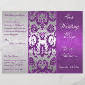 Programme de mariage Silver et Purple Damask II (Devant)