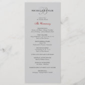 Programme de mariage Silver & Red Monogram (Devant)