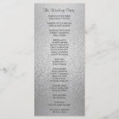 Programme de mariage Silver Shimmer Faux Foil (Dos)