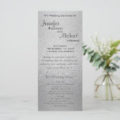 Programme de mariage Silver Shimmer Faux Foil (Debout devant)