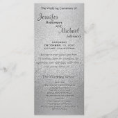 Programme de mariage Silver Shimmer Faux Foil (Devant)