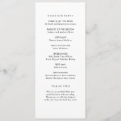 Programme de mariage simple (Dos)