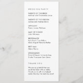 Programme de mariage simple (Dos)