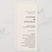 Programme de mariage simple (Devant / Derrière)