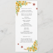 Programme de mariage simple (Dos)