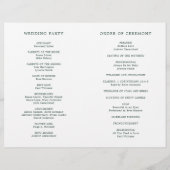 Programme de mariage simple à monogramme vert forê (Dos)
