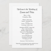 Programme de mariage simple à un côté par carte/té (Devant / Derrière)