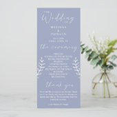 Programme de mariage simple avec fleurs de pervenc (Debout devant)