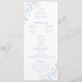 Programme de mariage simple bleu clair (Dos)